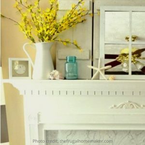 Coastal Mantel Decor for Summer_photo credit The Frugal Homemaker